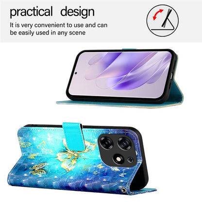 Tecno Spark 10 Pro Magic Magenta Leather Flip Phone Case with 3D Painted Design, Card Holder, Wallet & Stand Function - Durable Protection & Easy Access