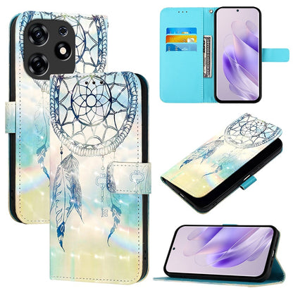 Tecno Spark 10 Pro Magic Magenta Leather Flip Phone Case with 3D Painted Design, Card Holder, Wallet & Stand Function - Durable Protection & Easy Access