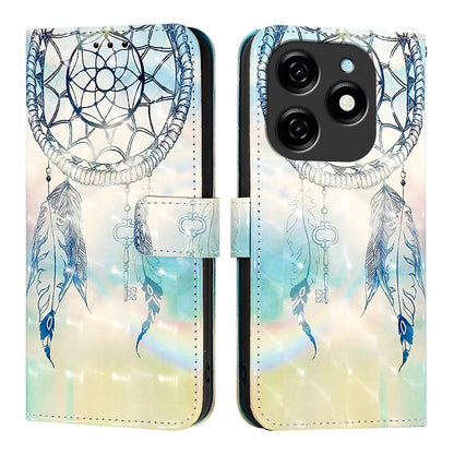 Tecno Spark 20 Leather Flip Phone Case with 3D Painted Design, Card Holder, Wallet & Stand Function - Durable Protection & Easy Access