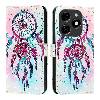 Tecno Spark 20 Leather Flip Phone Case with 3D Painted Design, Card Holder, Wallet & Stand Function - Durable Protection & Easy Access