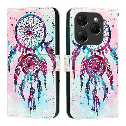 Tecno Spark 20 Pro Leather Flip Phone Case with 3D Painted Design, Card Holder, Wallet & Stand Function - Durable Protection & Easy Access