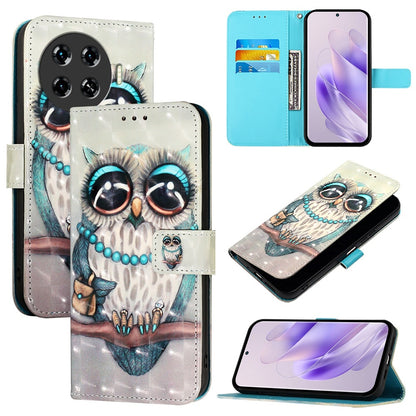 Tecno Spark 20 Pro+ Leather Flip Phone Case with 3D Painted Design, Card Holder, Wallet & Stand Function - Durable Protection & Easy Access