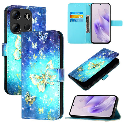 Tecno Pop 7 Leather Flip Phone Case with 3D Painted Design, Card Holder, Wallet & Stand Function - Durable Protection & Easy Access