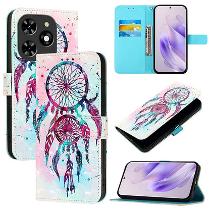 Tecno Spark Go 2024 Leather Flip Phone Case with 3D Painted Design, Card Holder, Wallet & Stand Function - Durable Protection & Easy Access