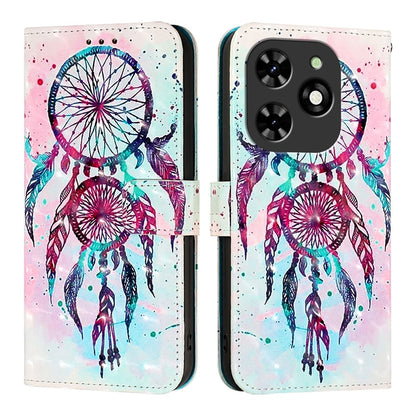 Tecno Spark 20C Leather Flip Phone Case with 3D Painted Design, Card Holder, Wallet & Stand Function - Durable Protection & Easy Access