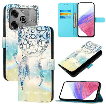 Tecno Pova 6 Neo Leather Flip Phone Case with 3D Painted Design, Card Holder, Wallet & Stand Function - Durable Protection & Easy Access