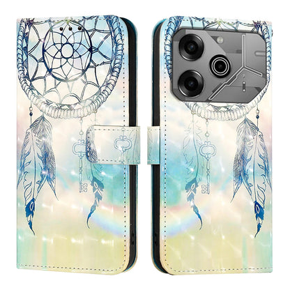 Tecno Pova 6 Neo Leather Flip Phone Case with 3D Painted Design, Card Holder, Wallet & Stand Function - Durable Protection & Easy Access