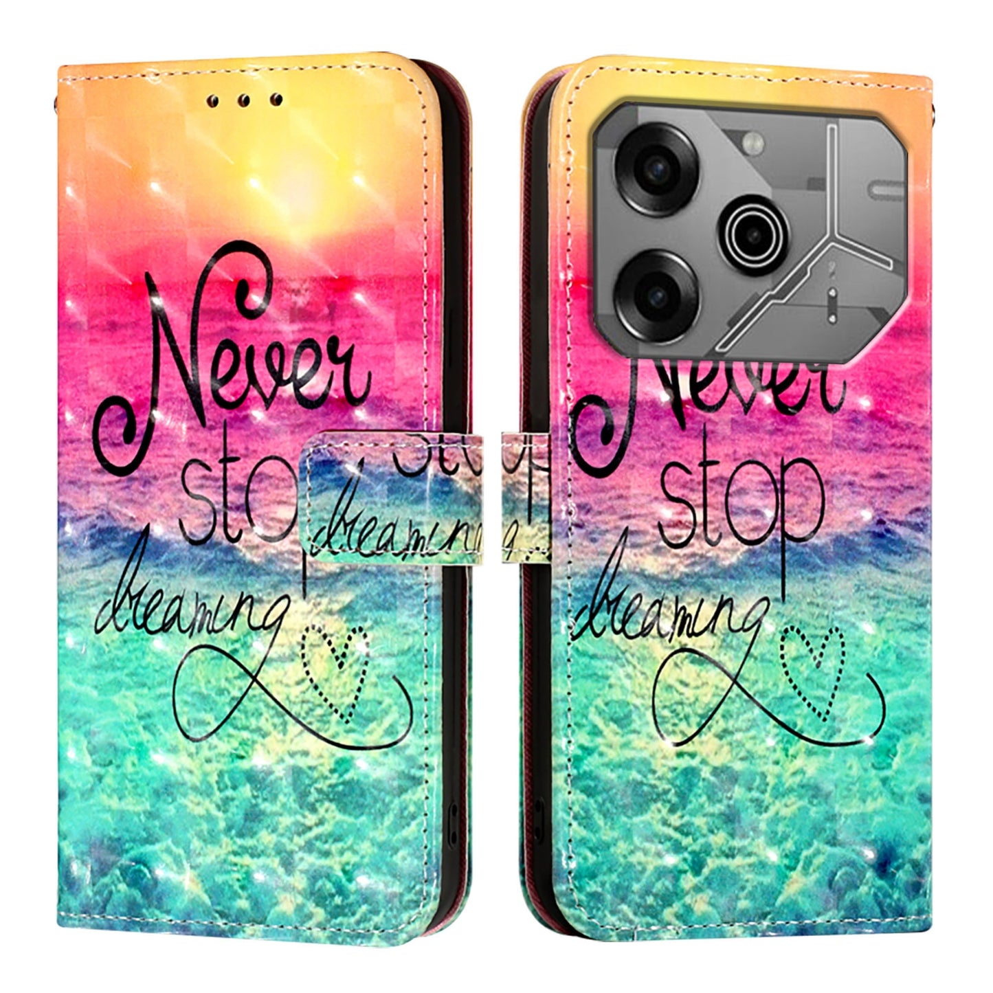 Tecno Pova 6 Neo Leather Flip Phone Case with 3D Painted Design, Card Holder, Wallet & Stand Function - Durable Protection & Easy Access