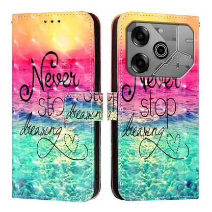 Tecno Pova 6 Neo Leather Flip Phone Case with 3D Painted Design, Card Holder, Wallet & Stand Function - Durable Protection & Easy Access