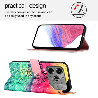 Tecno Pova 6 Neo Leather Flip Phone Case with 3D Painted Design, Card Holder, Wallet & Stand Function - Durable Protection & Easy Access