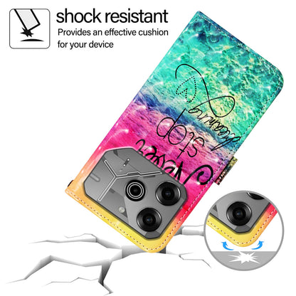 Tecno Pova 6 Neo Leather Flip Phone Case with 3D Painted Design, Card Holder, Wallet & Stand Function - Durable Protection & Easy Access