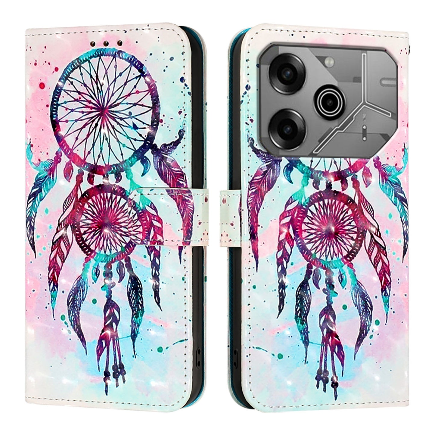 Tecno Pova 6 Neo Leather Flip Phone Case with 3D Painted Design, Card Holder, Wallet & Stand Function - Durable Protection & Easy Access