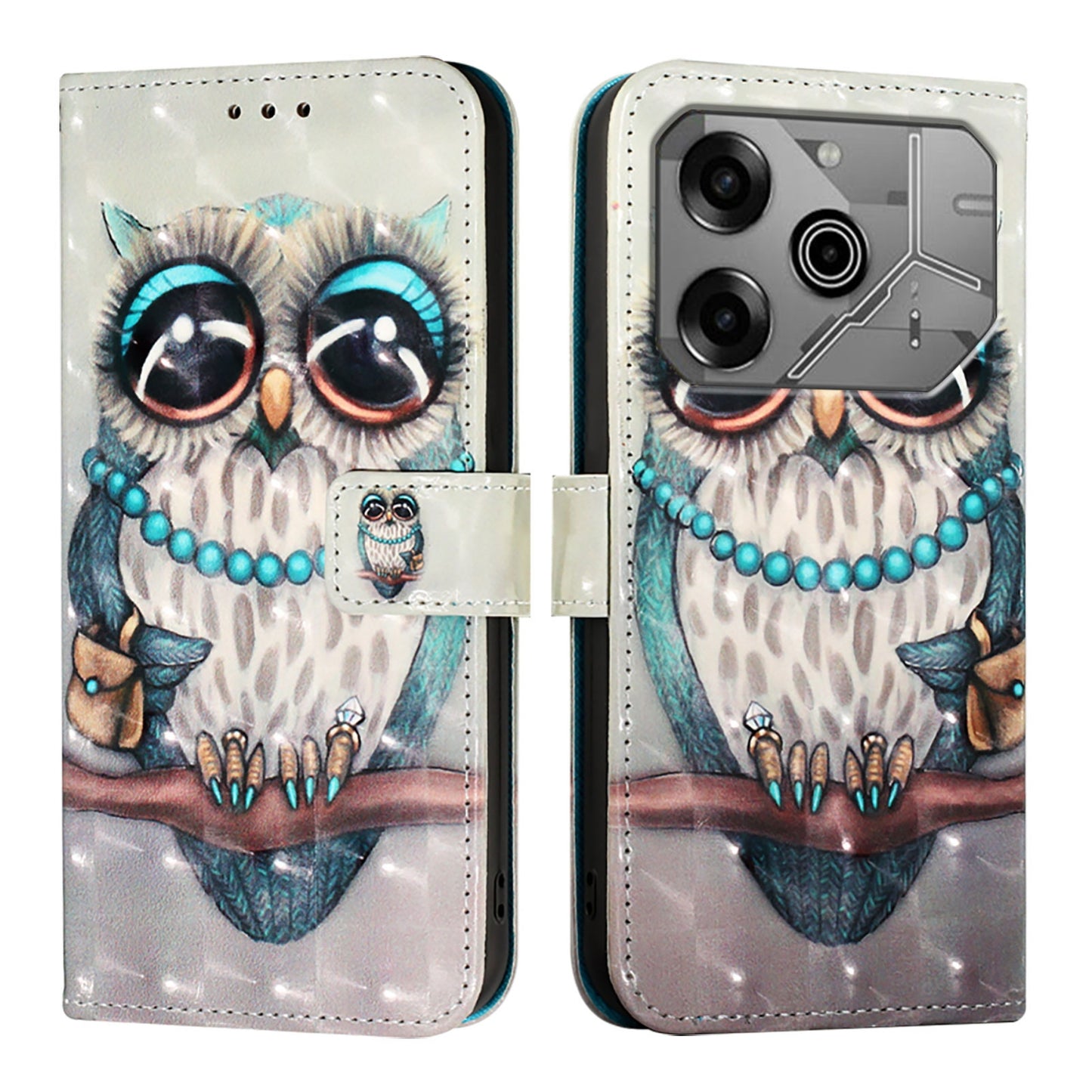 Tecno Pova 6 Neo Leather Flip Phone Case with 3D Painted Design, Card Holder, Wallet & Stand Function - Durable Protection & Easy Access