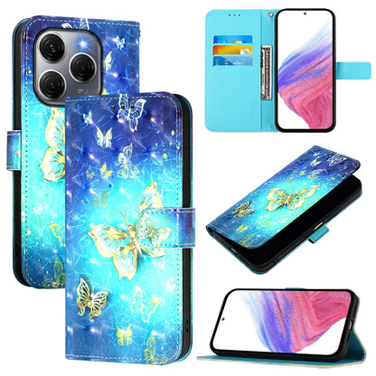 Tecno Spark 20 Pro 5G Leather Flip Phone Case with 3D Painted Design, Card Holder, Wallet & Stand Function - Durable Protection & Easy Access