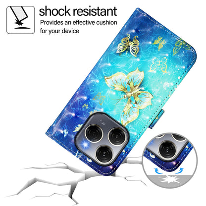 Tecno Spark 20 Pro 5G Leather Flip Phone Case with 3D Painted Design, Card Holder, Wallet & Stand Function - Durable Protection & Easy Access