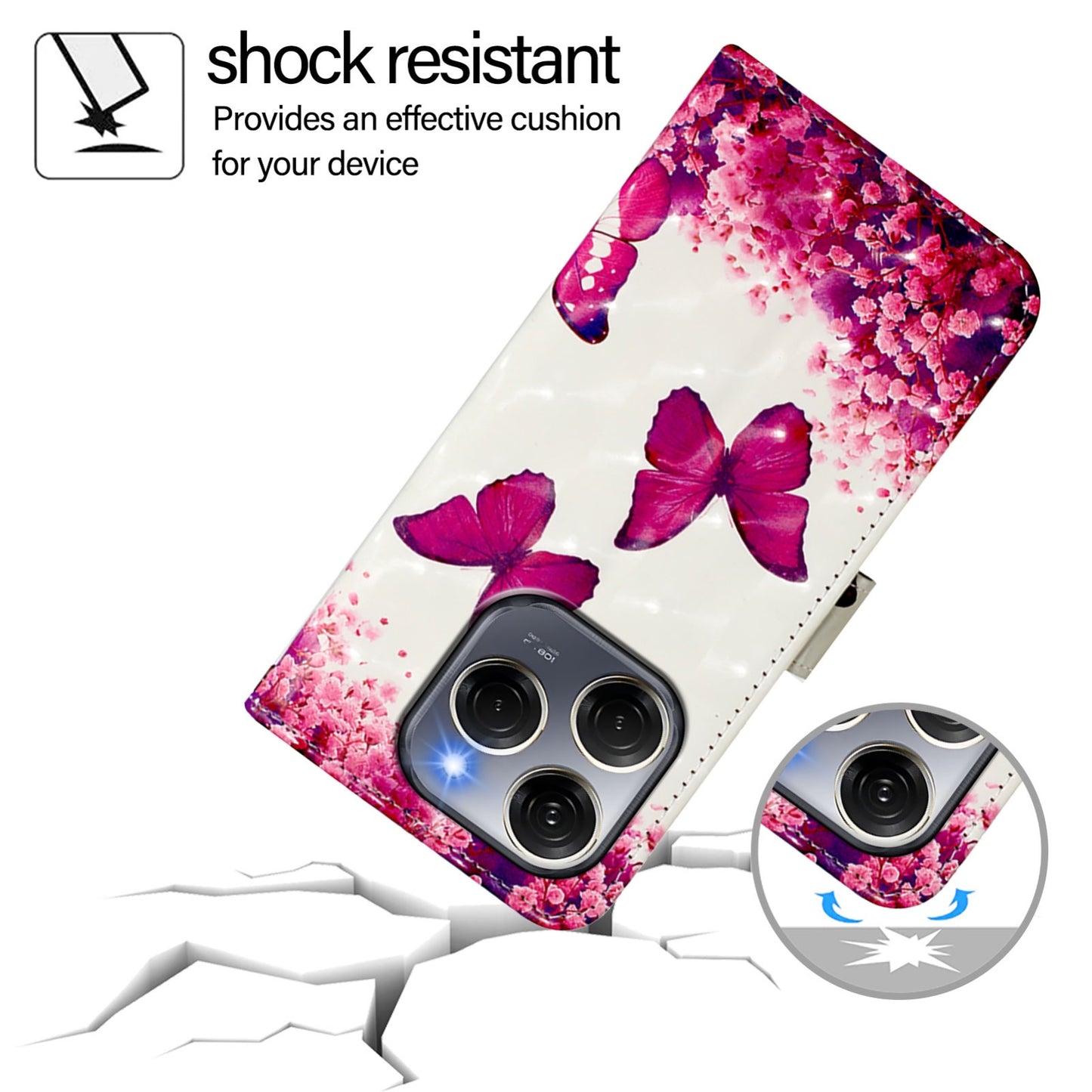 Tecno Spark 20 Pro 5G Leather Flip Phone Case with 3D Painted Design, Card Holder, Wallet & Stand Function - Durable Protection & Easy Access