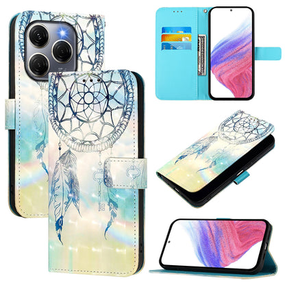 Tecno Spark 20 Pro 5G Leather Flip Phone Case with 3D Painted Design, Card Holder, Wallet & Stand Function - Durable Protection & Easy Access