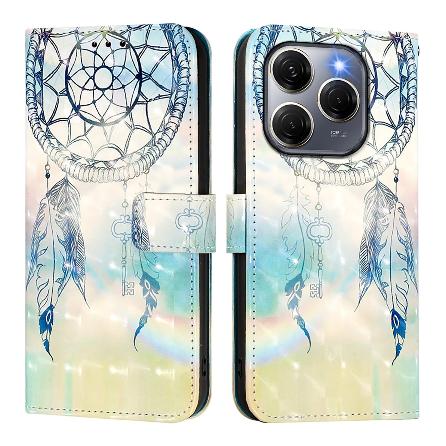 Tecno Spark 20 Pro 5G Leather Flip Phone Case with 3D Painted Design, Card Holder, Wallet & Stand Function - Durable Protection & Easy Access