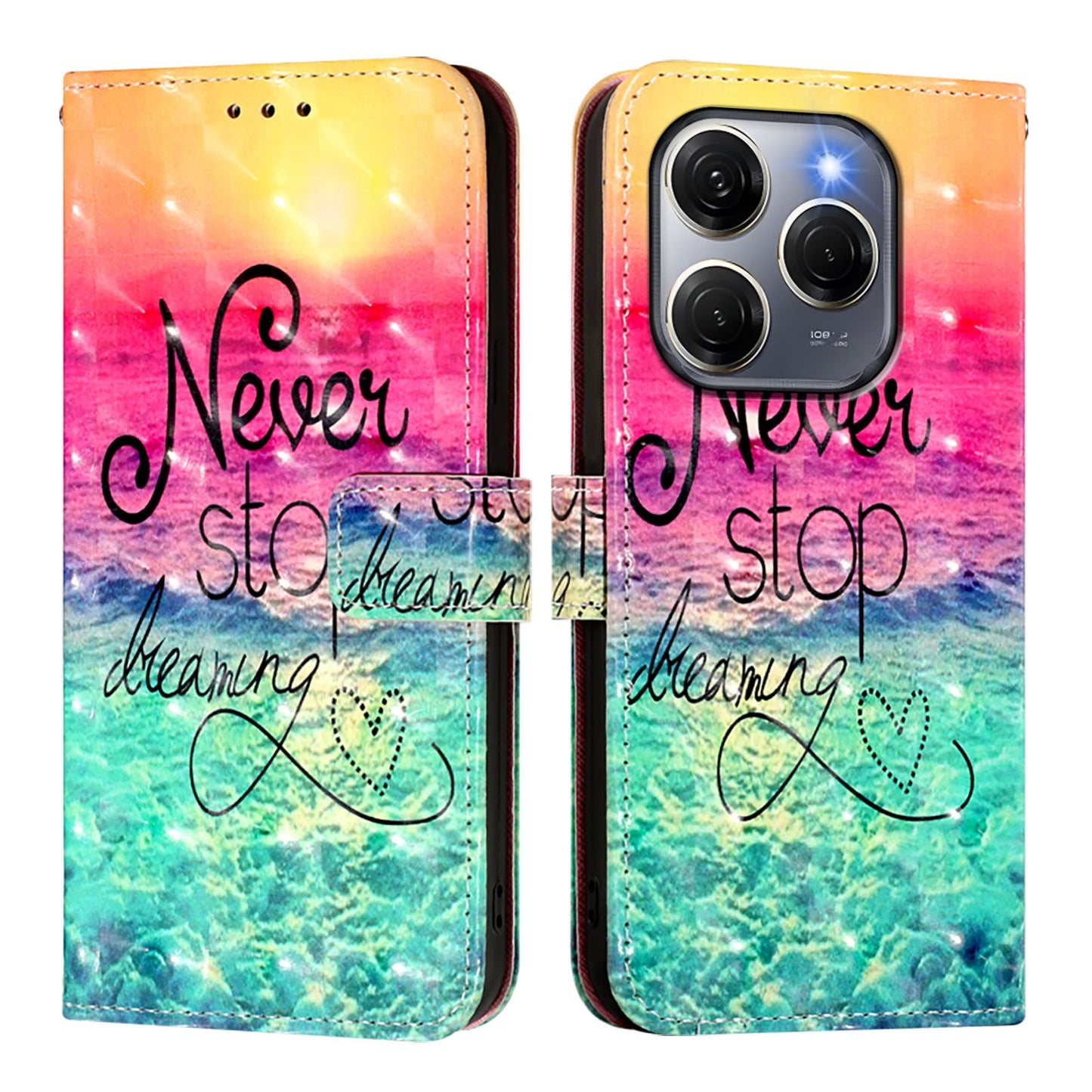 Tecno Spark 20 Pro 5G Leather Flip Phone Case with 3D Painted Design, Card Holder, Wallet & Stand Function - Durable Protection & Easy Access