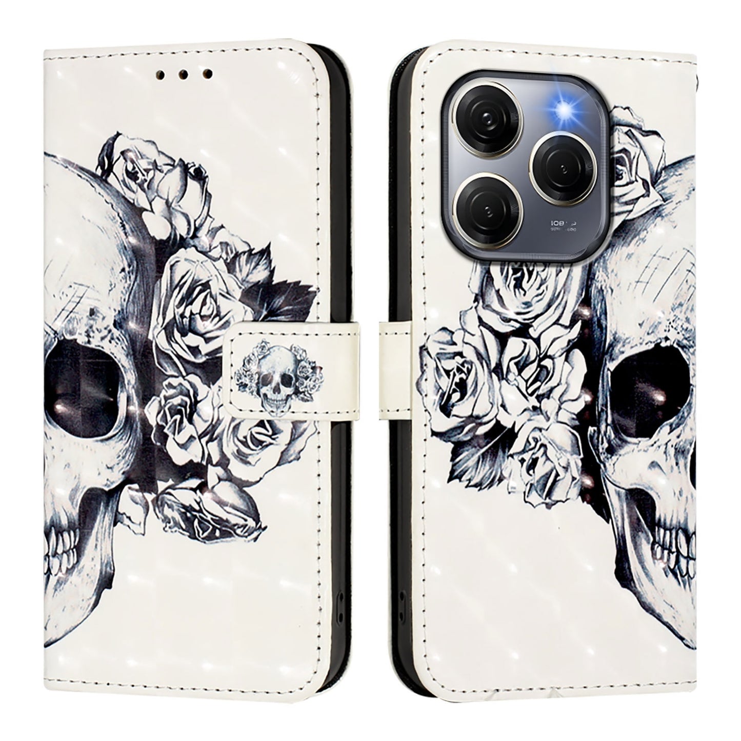 Tecno Spark 20 Pro 5G Leather Flip Phone Case with 3D Painted Design, Card Holder, Wallet & Stand Function - Durable Protection & Easy Access