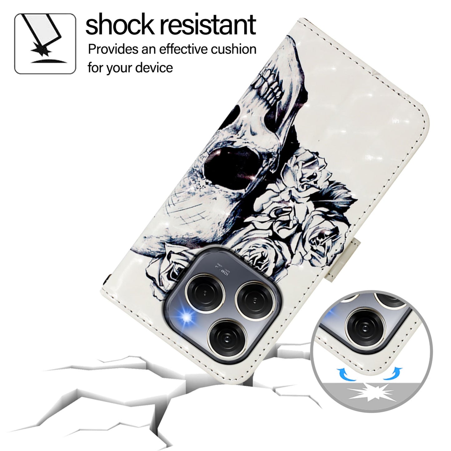 Tecno Spark 20 Pro 5G Leather Flip Phone Case with 3D Painted Design, Card Holder, Wallet & Stand Function - Durable Protection & Easy Access