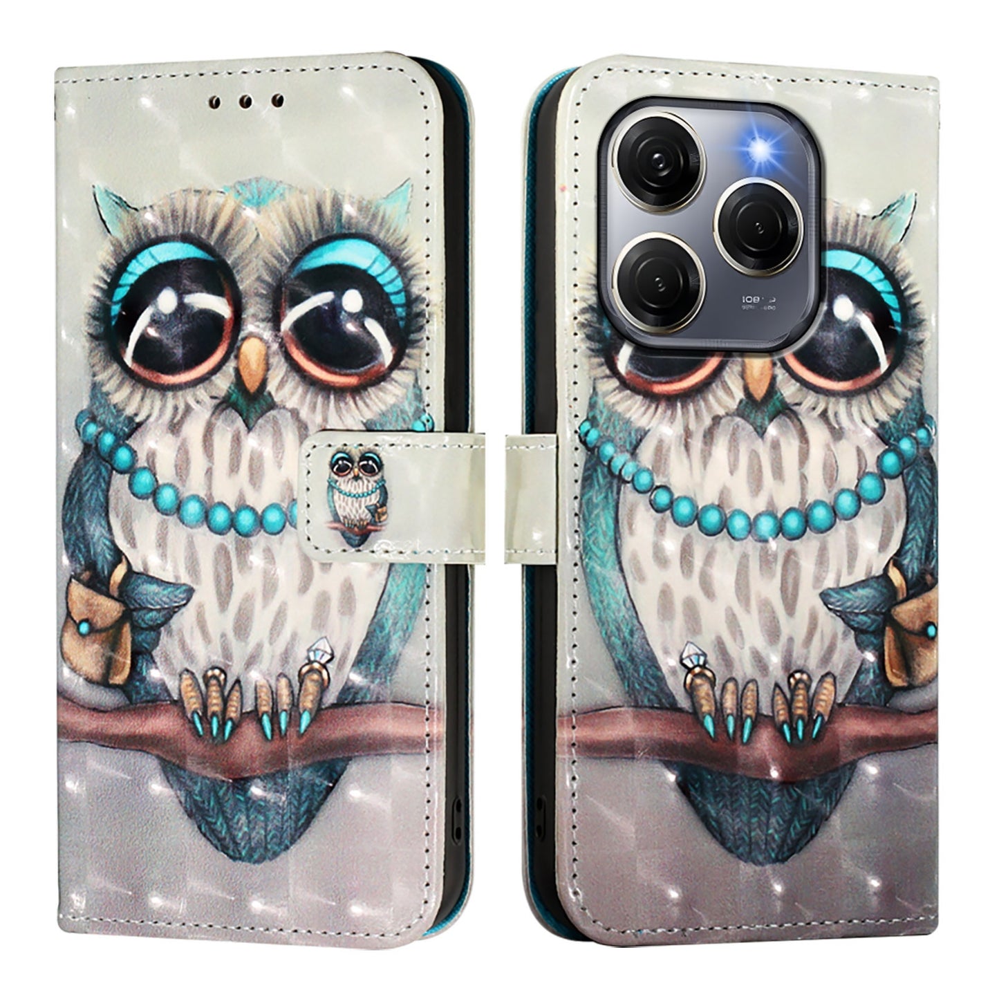 Tecno Spark 20 Pro 5G Leather Flip Phone Case with 3D Painted Design, Card Holder, Wallet & Stand Function - Durable Protection & Easy Access