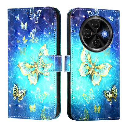 Tecno Spark 30C Leather Flip Phone Case with 3D Painted Design, Card Holder, Wallet & Stand Function - Durable Protection & Easy Access