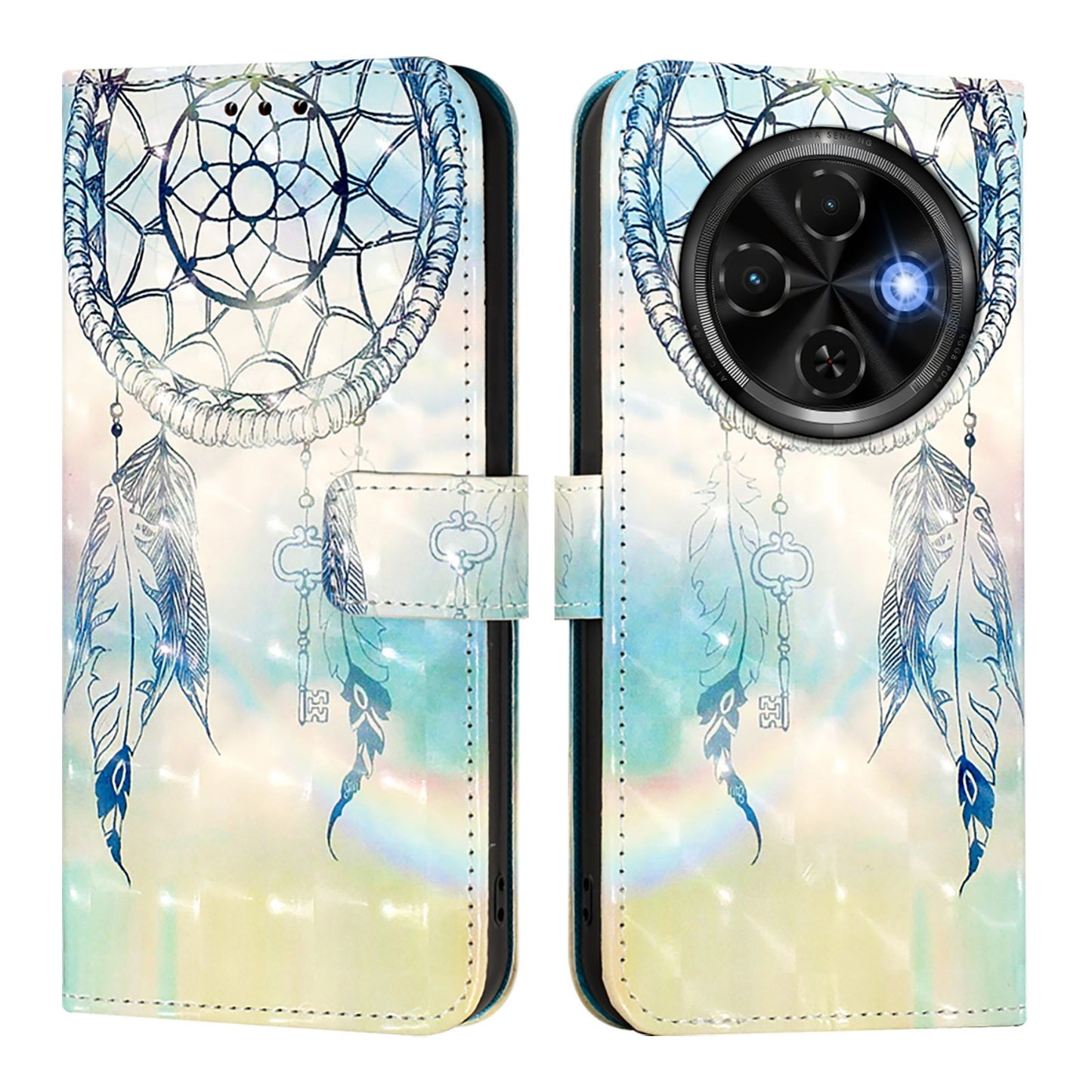 Tecno Spark 30C Leather Flip Phone Case with 3D Painted Design, Card Holder, Wallet & Stand Function - Durable Protection & Easy Access