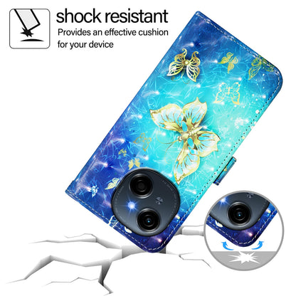 Tecno Spark Go 1 Leather Flip Phone Case with 3D Painted Design, Card Holder, Wallet & Stand Function - Durable Protection & Easy Access