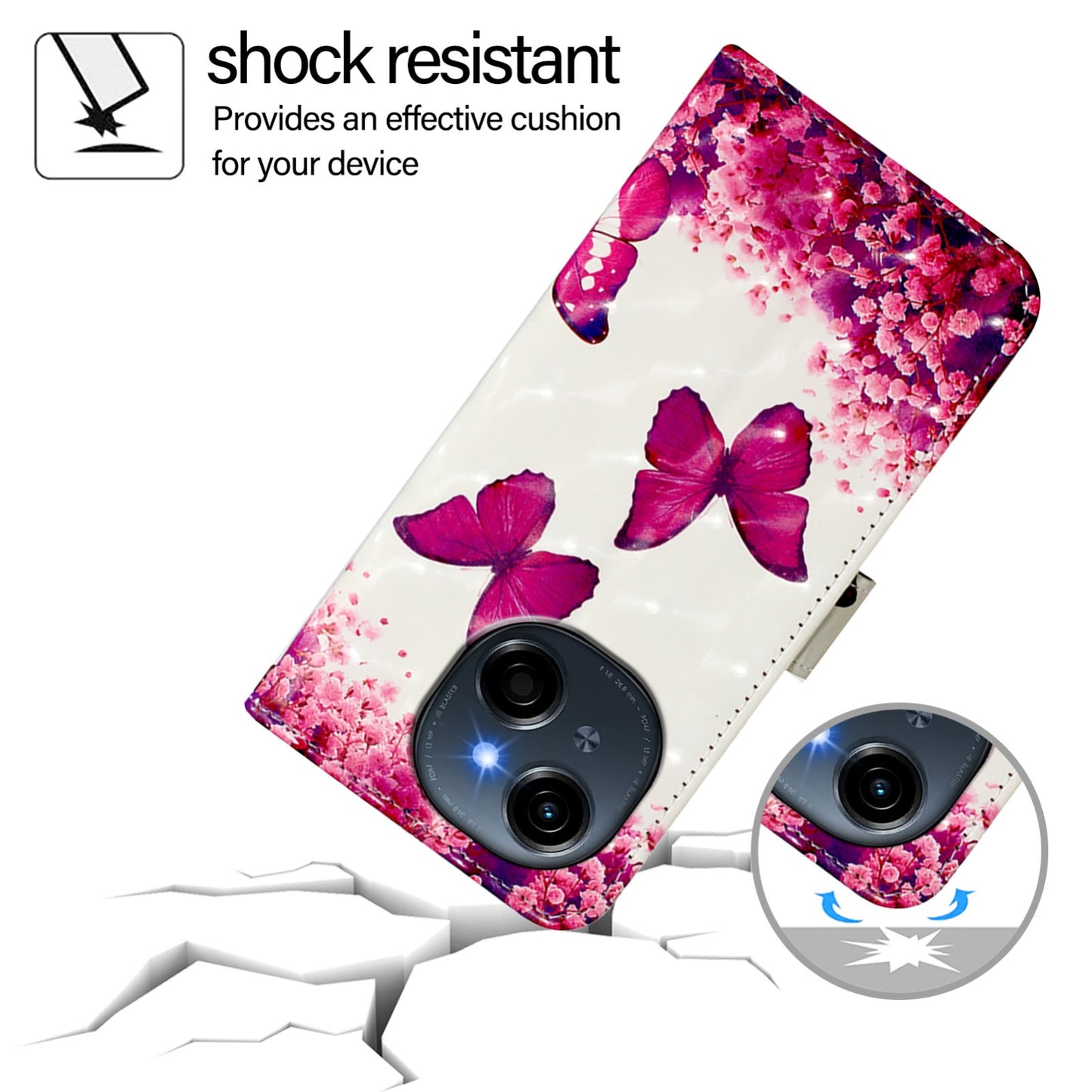 Tecno Go 2025 Leather Flip Phone Case with 3D Painted Design, Card Holder, Wallet & Stand Function - Durable Protection & Easy Access