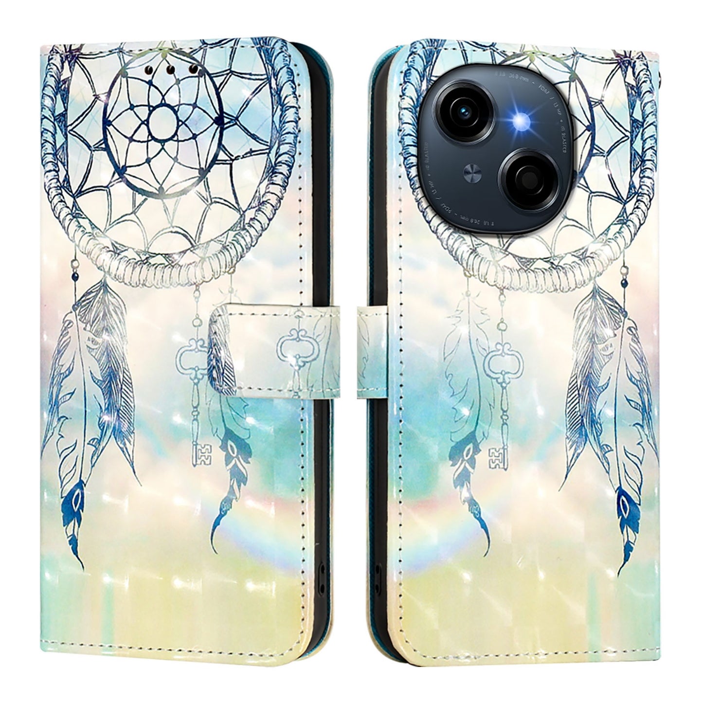 Tecno Go 2025 Leather Flip Phone Case with 3D Painted Design, Card Holder, Wallet & Stand Function - Durable Protection & Easy Access