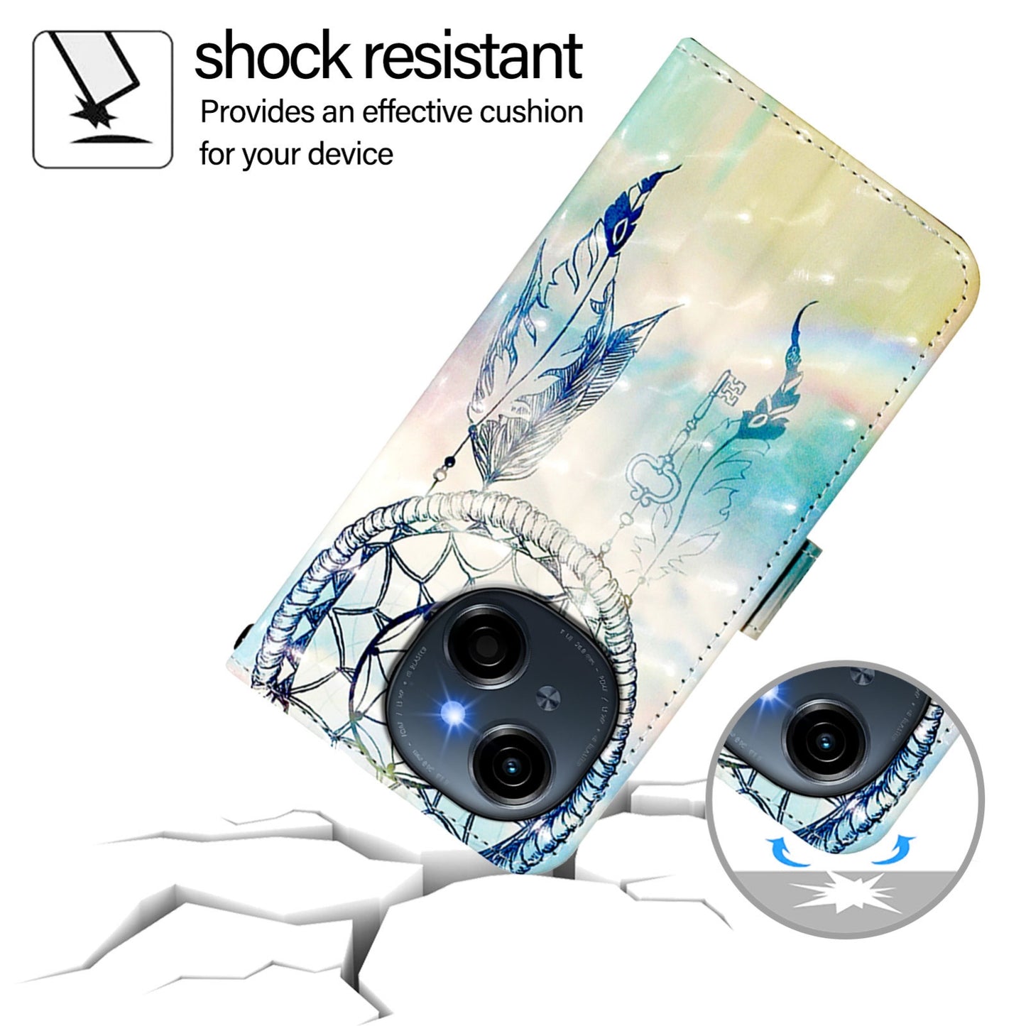 Tecno Go 2025 Leather Flip Phone Case with 3D Painted Design, Card Holder, Wallet & Stand Function - Durable Protection & Easy Access