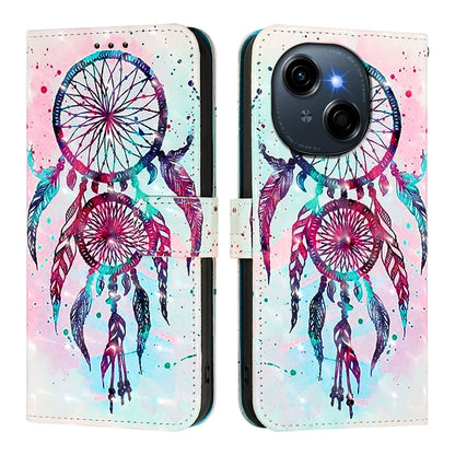 Tecno Spark Go 1 Leather Flip Phone Case with 3D Painted Design, Card Holder, Wallet & Stand Function - Durable Protection & Easy Access