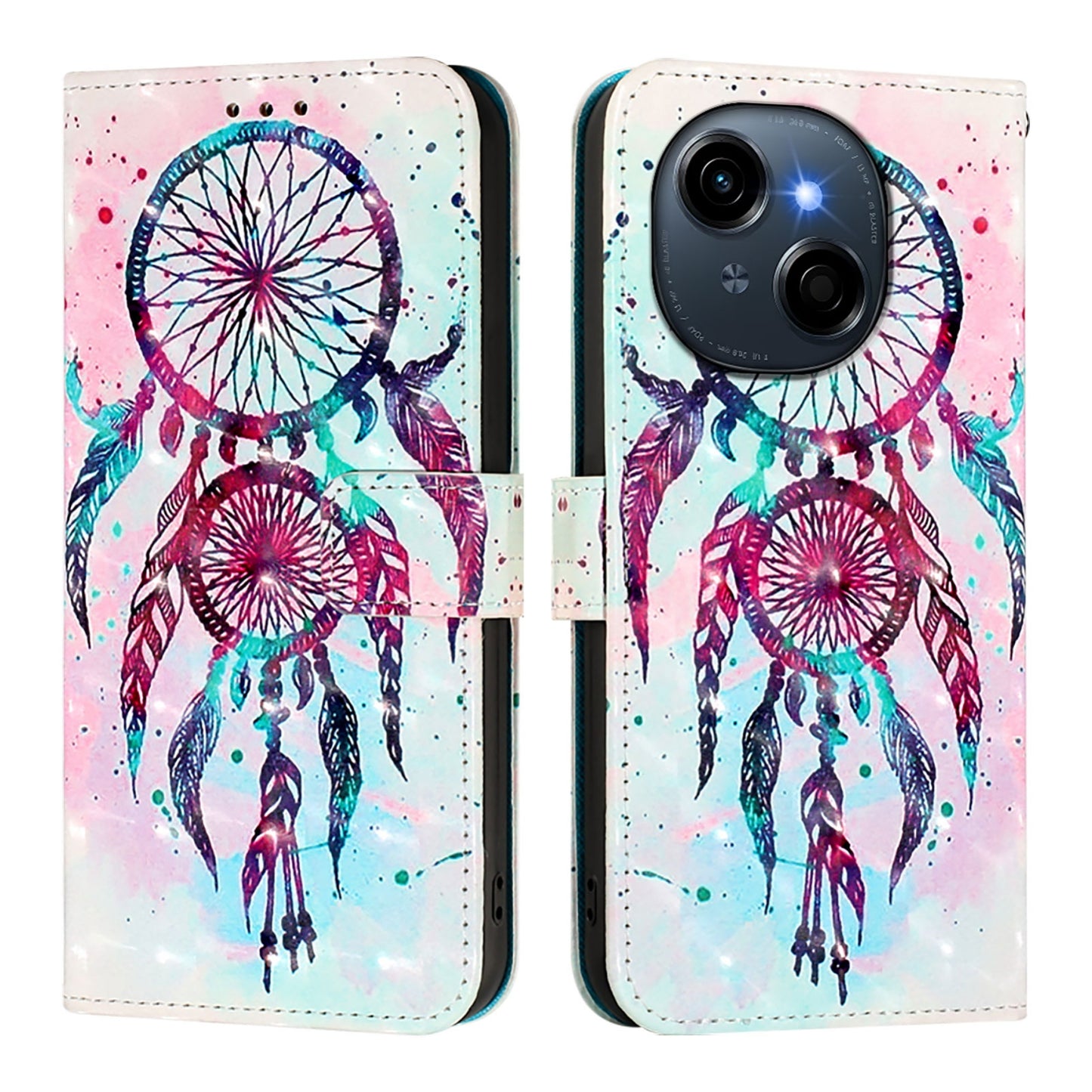 Tecno Go 2025 Leather Flip Phone Case with 3D Painted Design, Card Holder, Wallet & Stand Function - Durable Protection & Easy Access