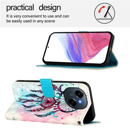 Tecno Spark Go 1 Leather Flip Phone Case with 3D Painted Design, Card Holder, Wallet & Stand Function - Durable Protection & Easy Access