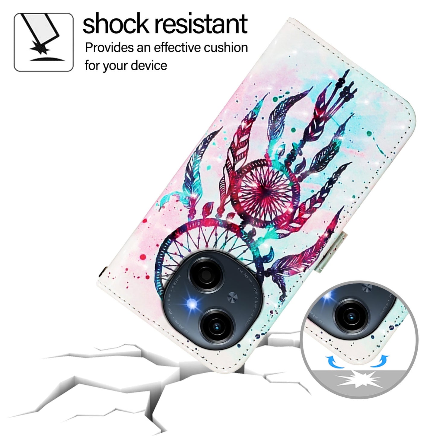 Tecno Go 2025 Leather Flip Phone Case with 3D Painted Design, Card Holder, Wallet & Stand Function - Durable Protection & Easy Access