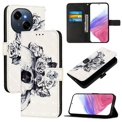 Tecno Spark Go 1 Leather Flip Phone Case with 3D Painted Design, Card Holder, Wallet & Stand Function - Durable Protection & Easy Access