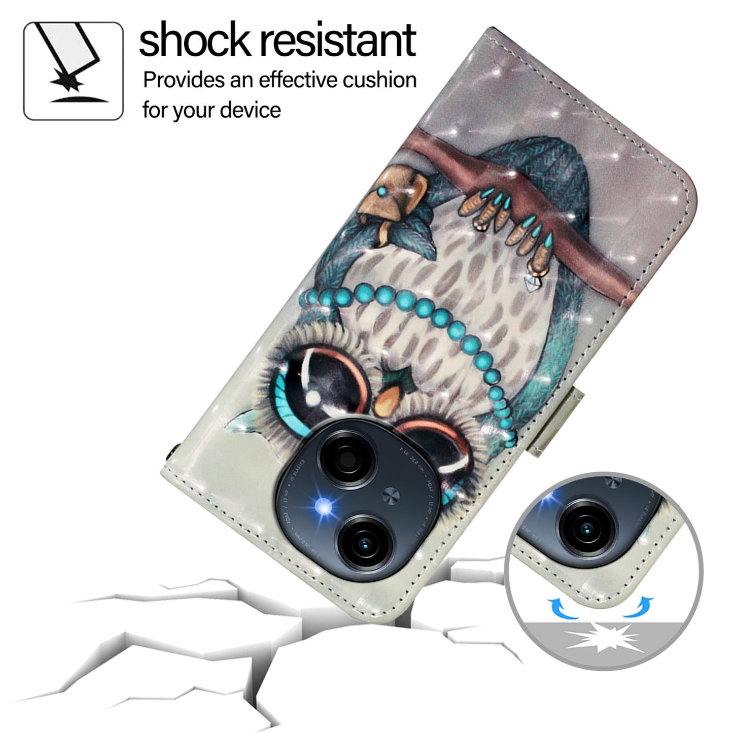 Tecno Go 2025 Leather Flip Phone Case with 3D Painted Design, Card Holder, Wallet & Stand Function - Durable Protection & Easy Access