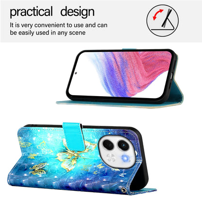 Tecno Pova 6 Neo 5G Leather Flip Phone Case with 3D Painted Design, Card Holder, Wallet & Stand Function - Durable Protection & Easy Access
