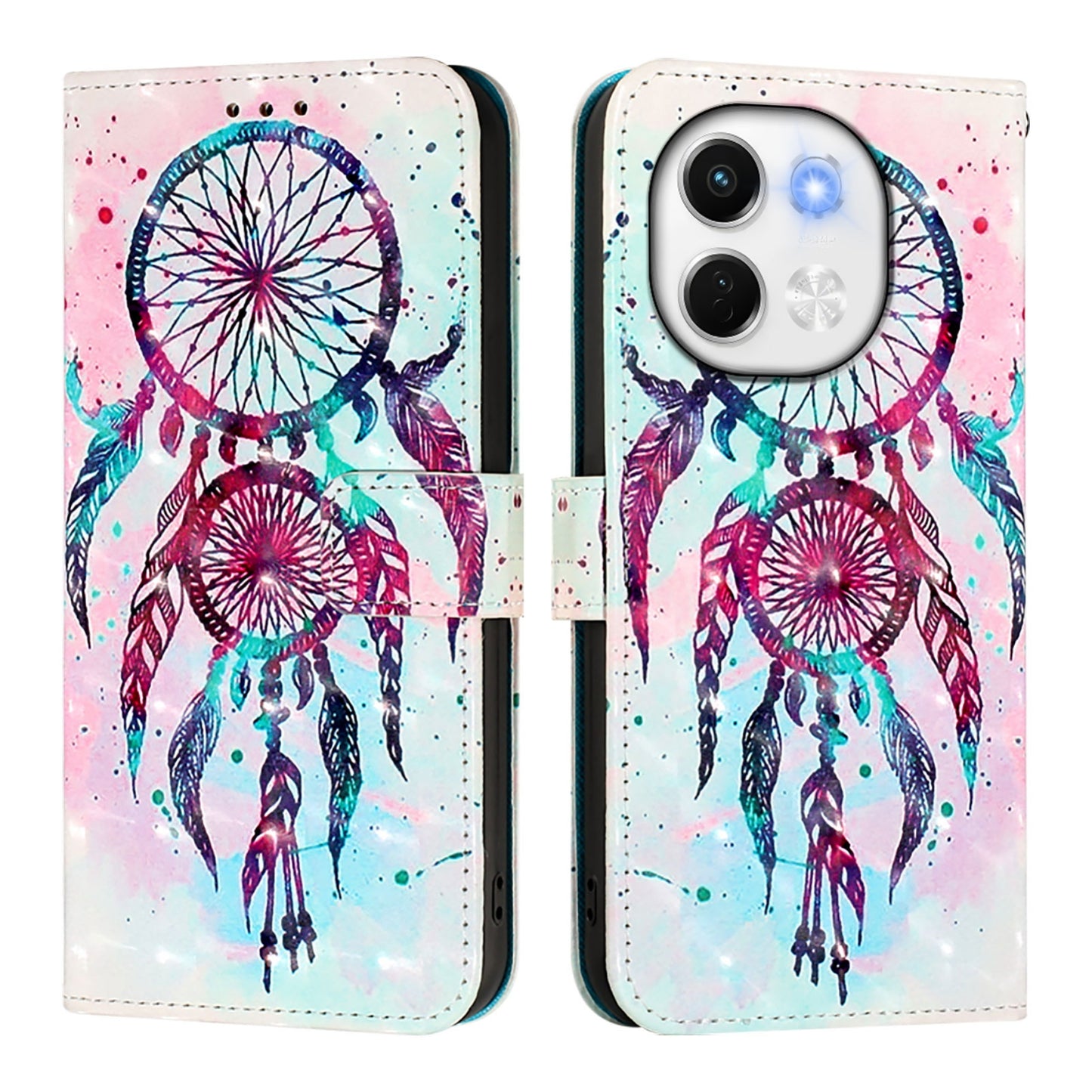 Tecno Spark 30 5G Leather Flip Phone Case with 3D Painted Design, Card Holder, Wallet & Stand Function - Durable Protection & Easy Access