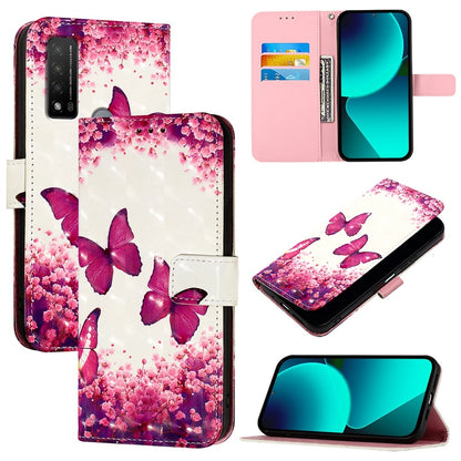 TCL 20 R 5G Leather Flip Phone Case with 3D Painted Design, Card Holder, Wallet & Stand Function - Durable Protection & Easy Access
