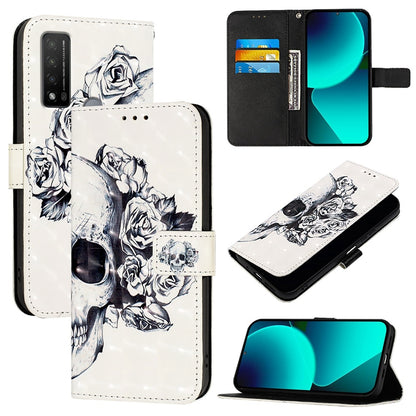 TCL 20 R 5G Leather Flip Phone Case with 3D Painted Design, Card Holder, Wallet & Stand Function - Durable Protection & Easy Access