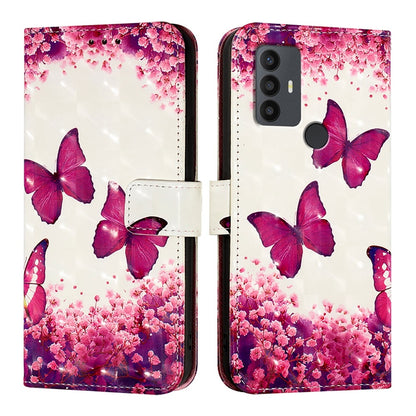 TCL 30 SE Leather Flip Phone Case with 3D Painted Design, Card Holder, Wallet & Stand Function - Durable Protection & Easy Access