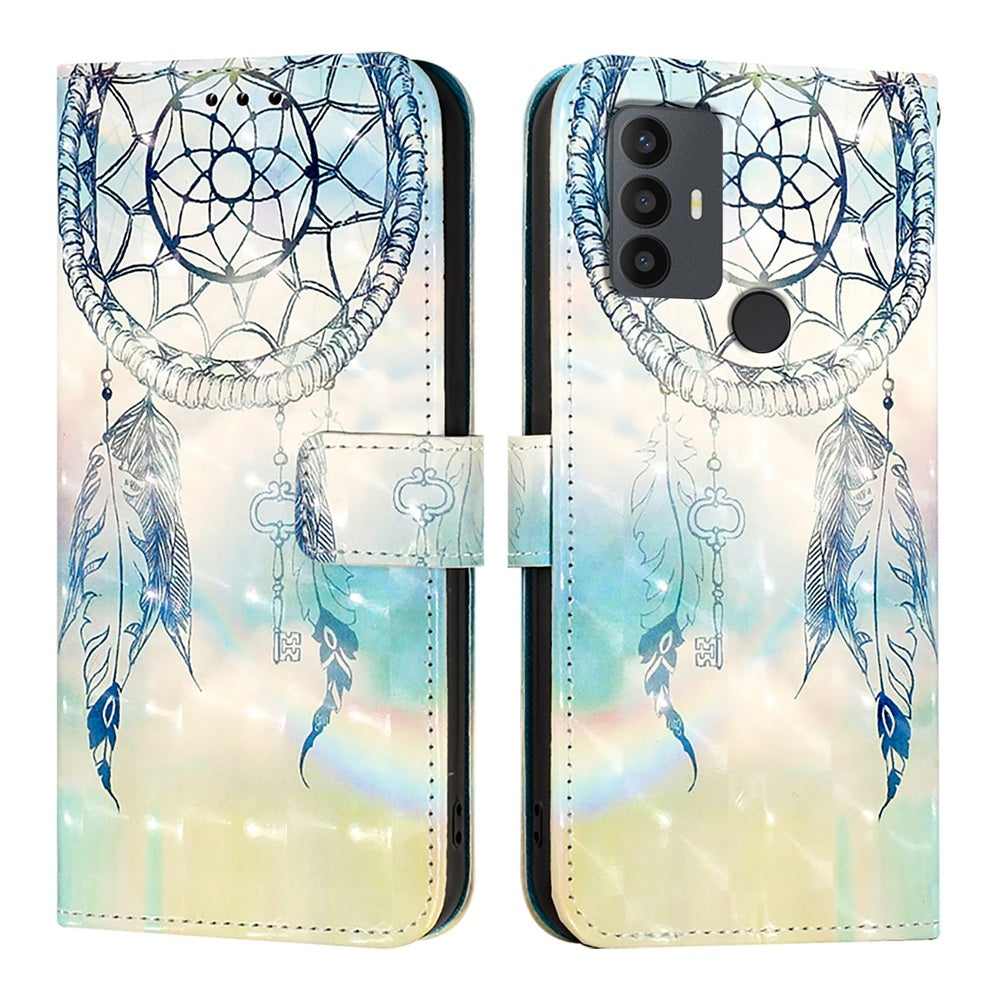 TCL 30 SE Leather Flip Phone Case with 3D Painted Design, Card Holder, Wallet & Stand Function - Durable Protection & Easy Access