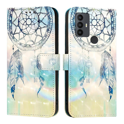 TCL 30 SE Leather Flip Phone Case with 3D Painted Design, Card Holder, Wallet & Stand Function - Durable Protection & Easy Access