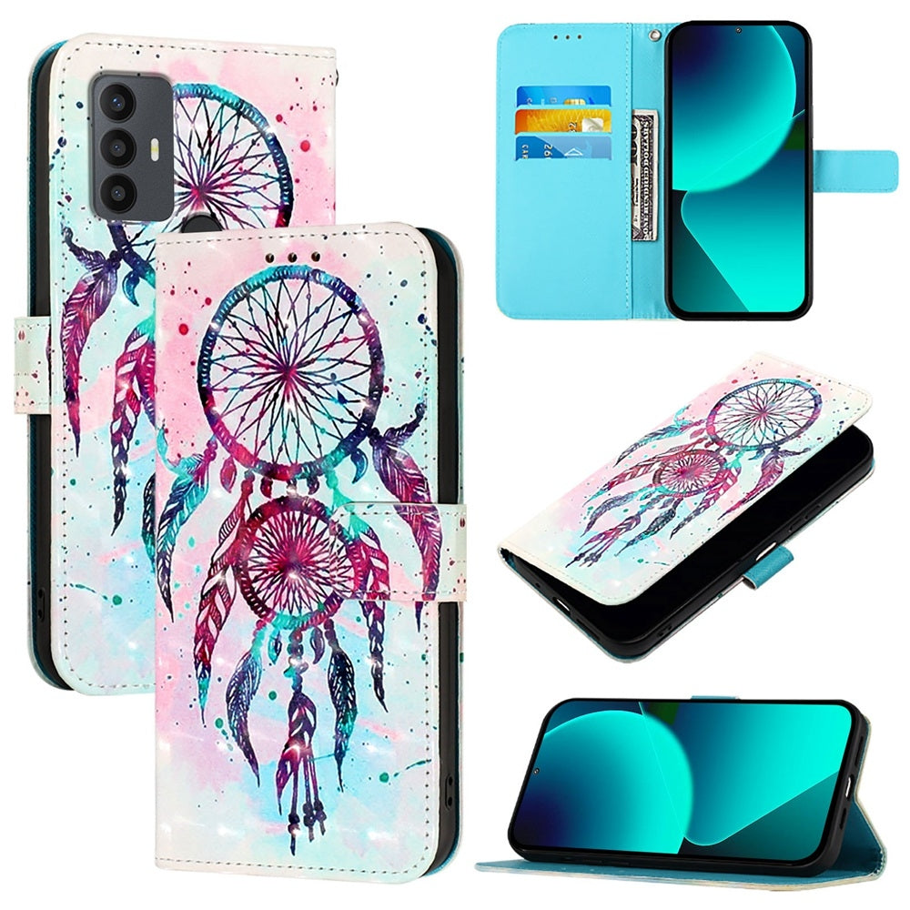 TCL 30 SE Leather Flip Phone Case with 3D Painted Design, Card Holder, Wallet & Stand Function - Durable Protection & Easy Access