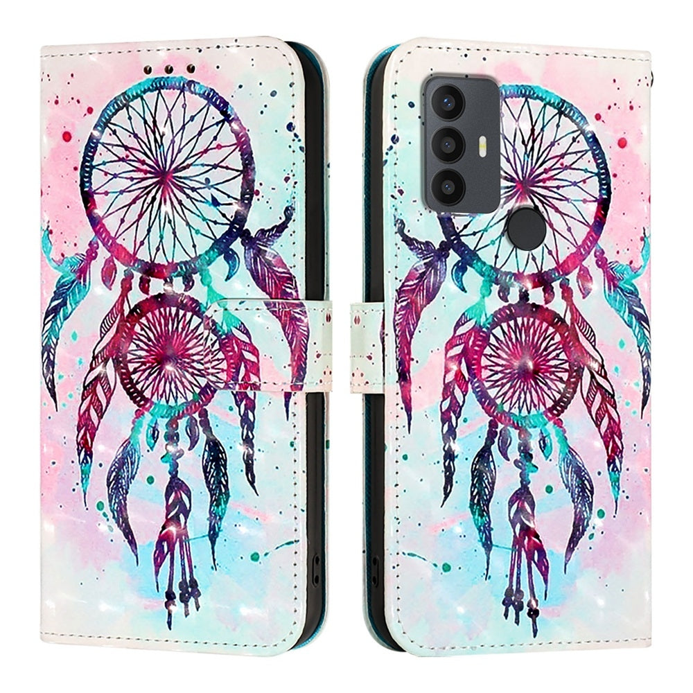 TCL 30 SE Leather Flip Phone Case with 3D Painted Design, Card Holder, Wallet & Stand Function - Durable Protection & Easy Access