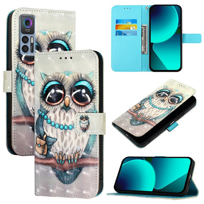 TCL 30+ Leather Flip Phone Case with 3D Painted Design, Card Holder, Wallet & Stand Function - Durable Protection & Easy Access