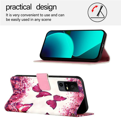 TCL 40 R 5G Leather Flip Phone Case with 3D Painted Design, Card Holder, Wallet & Stand Function - Durable Protection & Easy Access