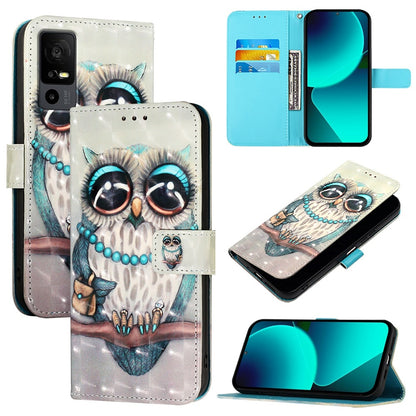 TCL 40 R 5G Leather Flip Phone Case with 3D Painted Design, Card Holder, Wallet & Stand Function - Durable Protection & Easy Access